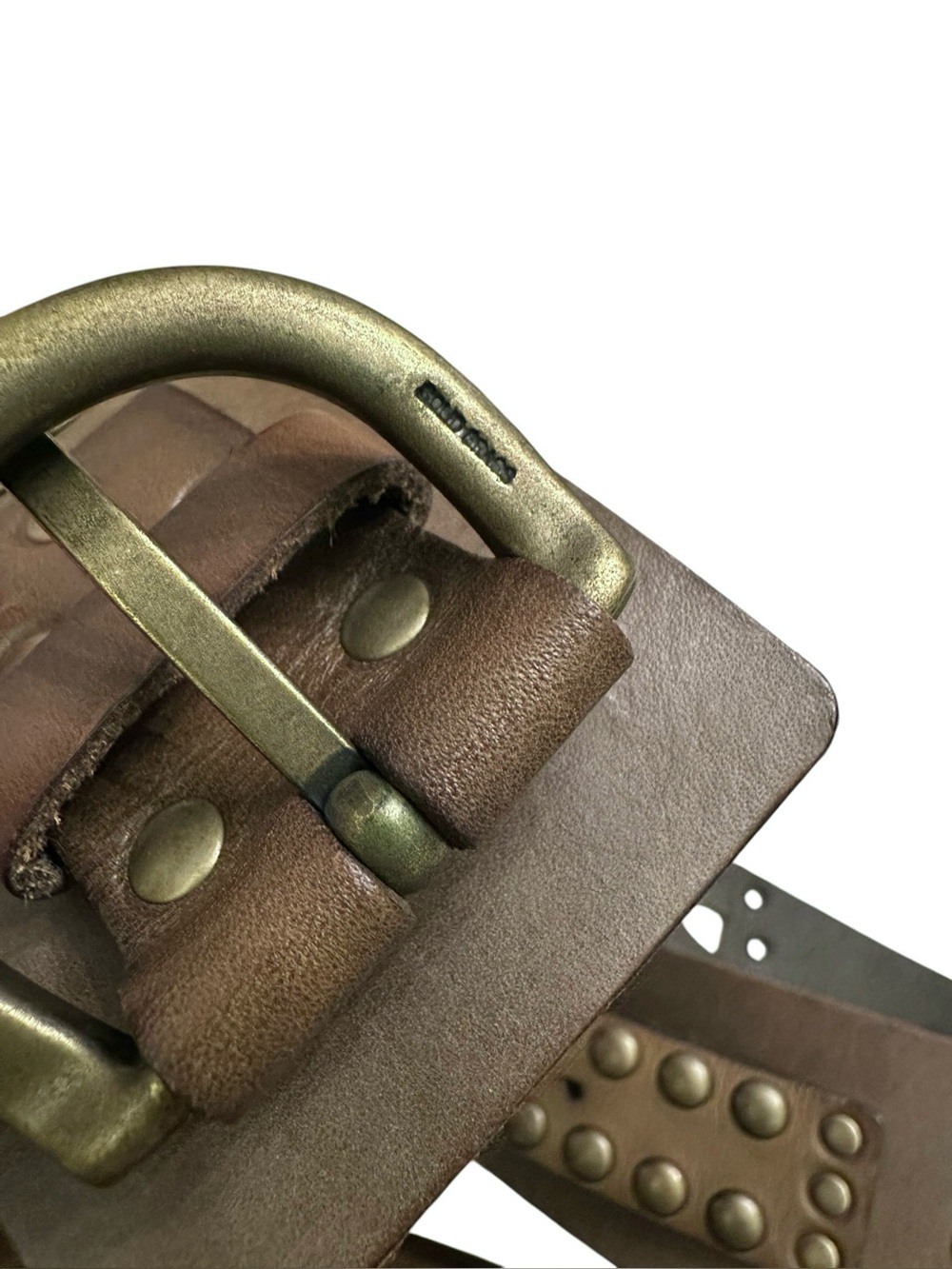 Vintage Linea Pelle Studded Leather Statement Belt - Picture 6 of 12